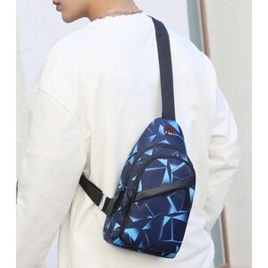 Men's Sling Bag Crossbody Shoulder Backpack Triangle Geometric Pattern‎ Casual